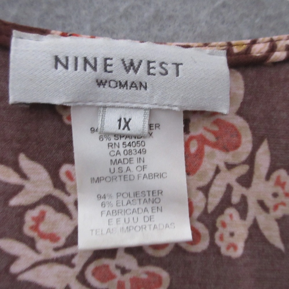 Vintage‎ Nine West Top Plus 1X Floral Babydoll Y2K 90s Tie Back Fairy Whimsy USA - Picture 4 of 11